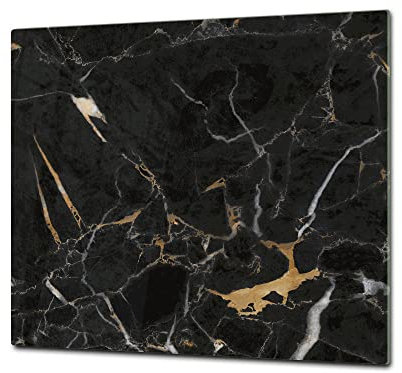 ORIGINALE tagliere in VETRO temperato – Copri-piano cottura a induzione –Tagliere pezzo UNICO (60x52 cm) o DUE pezzi (30x52 cm ognuno); D22 Marmi 2 Serie
