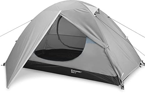 Bessport Zelt 1 & 2 & 4 Personen Ultraleichte, 3-4 Saison Wasserdicht & Winddicht Kuppelzelt, Kleine Packungsgröße, Geeignet für Erwachsene, Wandern, Camping, Outdoor (1 Person- Grau)