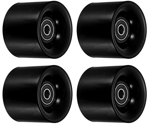 PATIKIL 4 Stück 60mm Longboard Rollen mit Lager ABEC-9 Skateboard Rad Straße Rollen für Skateboards Cruiser Räder Ersatz 80A Schwarz