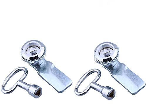 Serratura elettrica per sportello dell'armadio, 2 pezzi in lega di zinco, scatola del contatore del gas, serratura a camma con chiave, kit multifunzione per bidoni con ruote (chiave a bussola