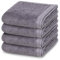 Vossen - 4 teiliges Frottier-Set - Vegan Life (4 X Gästetuch im Set) - 580 g/m2 - Baumwolle - Frottee - saugstark - weich und flauschig - Dunkelgrau