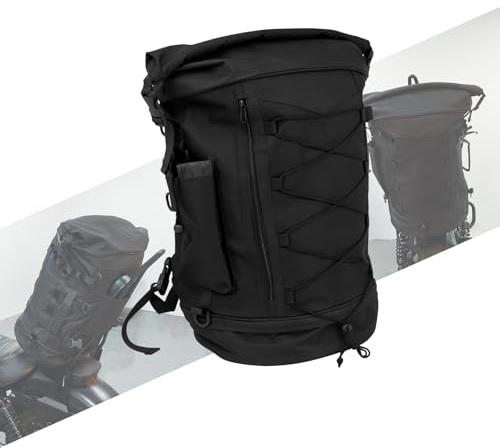 HCmotorku Borsa da viaggio con schienale da moto Sissy Bar Borsa da viaggio di grande capacità Borsa da viaggio espandibile 50L-80L Borsa posteriore con copertura antipioggia e tracolla Misura