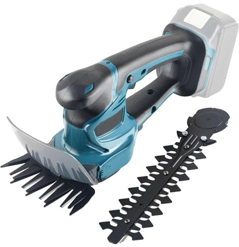 Agrdeed Taille-haie sans fil 2 en 1 18 V - Cisaille à gazon avec batterie - Cisaille à gazon avec arbuste et lame de cisaille à gazon pour jardin, cour et pelouse (sans batterie)