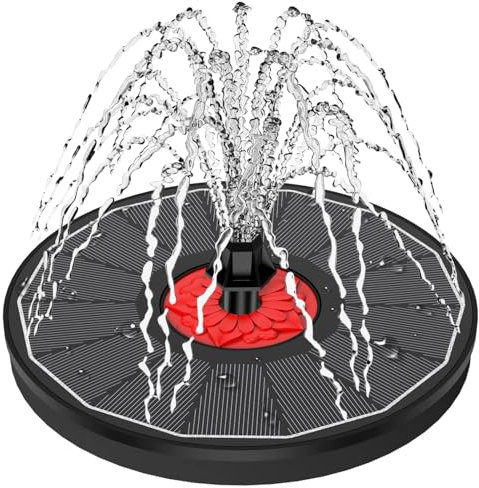 SZMP Fontaine Solaire Verre Matériel, 2025 Upgrade 3.5W Flottant Extérieur Fontaine Pompe Bassin avec 8 Buses & 4 Tiges Fixes pour Bain d'oiseaux, Étang, Piscine, Jardin Fontaine,Décoration de Jardin