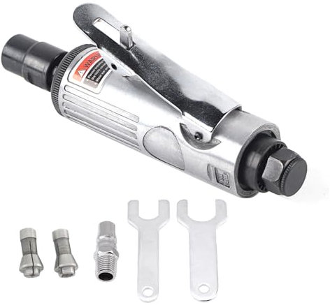 Uadme Amoladora Recta, Mini Amoladora Recta Neumática, Kit de Amoladoras Rectas de Aire, para Lijar, Pulir, Grabar y Desbarbar