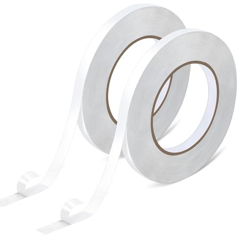 Brelet Ruban Adhésif Double Face Extra Fort, Double Face Fixer Sans Percer Nano Tape Fin pour Scrapbooking Moquettes Adhesif Mural Décorations Photo Enveloppes Bricolage (10mm x 50m x 2 Rouleau)