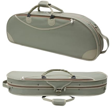 YoungMonic Violin Case 4/4 Full Size Oxford Box with Straps 2 Bows Holder Lightweight Violin Case Durable Carry Strong Violin Bags & Cases