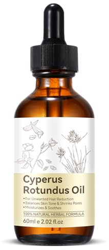 Cyperus Rotundus Oil for Hair Removal - Natural Formula to Reduce Unwanted Body Hair Growth, Shrink Pores, Moisturize & Soothe Skin - Gentle & Suitable for All Skin Types - 2.02 Fl Oz / 60ml