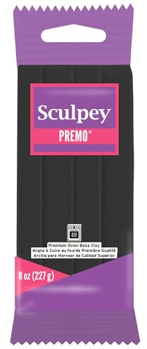 Polyform Pâte polymère Premo Sculpey 8 oz, noire, paquet de 1, Noir