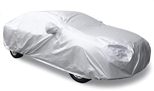 uxcell 3XL Silver Tone 190T Car Cover Outdoor Weather Waterproof Scratch Rain Snow Heat Resistant W Mirror Pocket 490 x 180 x 160cm