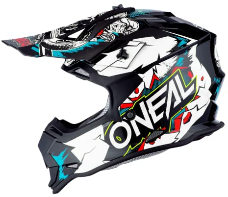 O'NEAL | Motocross-Helm | Kinder | MX Enduro | ABS-Schale, , Lüftungsöffnungen für optimale Belüftung & Kühlung | 2SRS Helmet Villian Youth | Weiß | Größe M