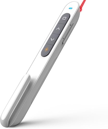 Norwii N27 Wireless Presentation Clicker, Hyperlink Volume Control Powerpoint Clicker, 328FT Red Light Control Range Clicker for Powerpoint Presentations Remote Pointer Slide Advancer