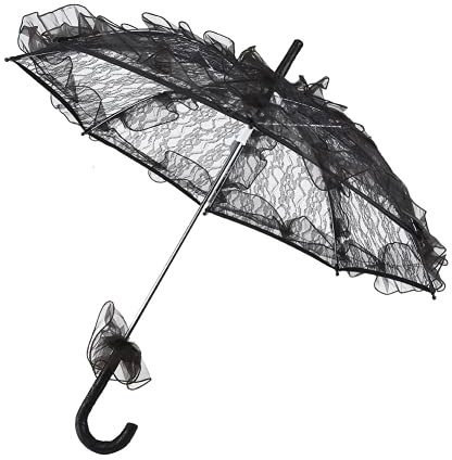 Umbrella Black Lace Umbrella Parasol Handheld for Lady Women Party dancing Costume Accessories Photography Prop Gift