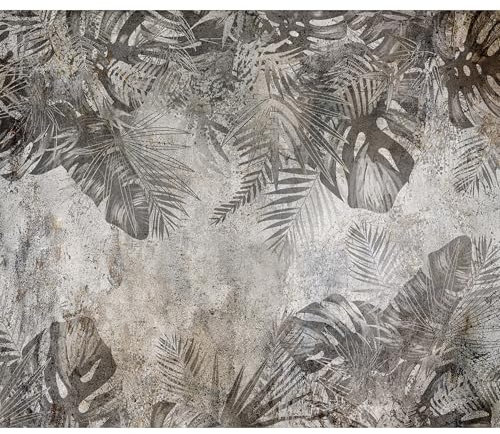 decomonkey Fototapete Pflanzen 350x256 cm Tapete Fototapeten Vlies Tapeten Vliestapete Wandtapete moderne Wand Wandbild Schlafzimmer Wohnzimmer Laub Blätter Tropisch