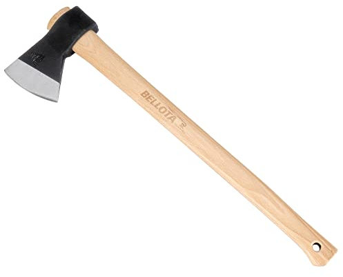 Bellota 8130-1000C - Hacha Vizcaína para el Corte de Ramas Medianas/Grande, Tala de Árboles, Trabajos de Entresacas, Corte Leña y Troncos y Rajar la Madera, Peso de la Cabeza 1 Kg, Mango de Madera
