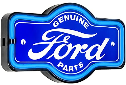 Ford Genuine Parts Vintage Inspired LED Neon Sign Retro Wall Decor for the Home, Game Room, Bar, or Man Cave (17.25 x 9.5)