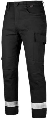 WÜRTH MODYF Bundhose Reflex Star CP - professionelle Arbeitshose für Herren - Bundhose mit Reißverschluss - in der Größe 50 in Schwarz