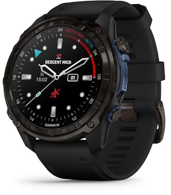 Garmin Descent™ Mk3i, Ordenador de Buceo y Reloj Inteligente GPS Multideporte, integración de Aire, Negro
