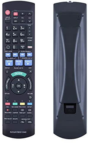 TCNOUMT N2QAYB001046 Télécommande de Rechange pour enregistreur DVD Panasonic IR6 N2QAYB000759, DMR-BCT720, DMR-BCT750, DMR-BST755, DMR-BCT820, DMR-BST850, DMR-BCT855, DMR-BST950