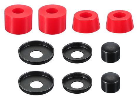 PATIKIL Skateboard Bushings, 90A PU Long-Board Truck Rebuild Kit Bushings Washers Pivot Cups for Outdoor Skateboard Parts, Red