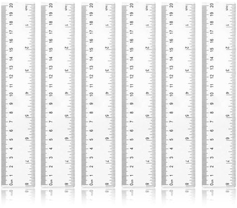 6 Stück Kunststoff Lineal 20 Cm / 8 Inch,Transparentes Lineal,Präzision Lineal mit Metrische&Inch-Skala Ruler, Messwerkzeug für Schule Geprägte Zentimeter Einteilung Zuhause Büro Grundschule