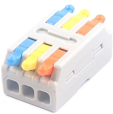 JOYELEC 3IN-3OUT Electrical Wire Connectors,13PCS D3-3 Quick Crimp Wire Terminal Block 0.08-2.5(4.0) mm²,250V,32A，3 Conductor Lever Nut Compact Splice Connector for DIY Splicing