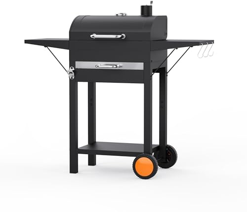 KEYO GRILL 20 Pouces Barbecue Charbon de Bois - 334 Sq In, Grill de Camping avec Deux Plateaux Latéraux Fixes et Grille Chromée. Idéal pour Jardin, Abri, Terrasse