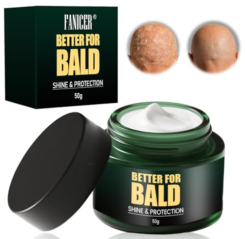 50 ml Crema para cabeza afeitada,Cuidado del Cuero Cabelludo Crema,Hidratante y Nutritiva Adecuado para Cabeza Calva,Con Peine,Cuidado diario para hombres calvos