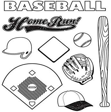 Karen Foster Design Scrapbooking Clear Stamps, Baseball, 4 x 5