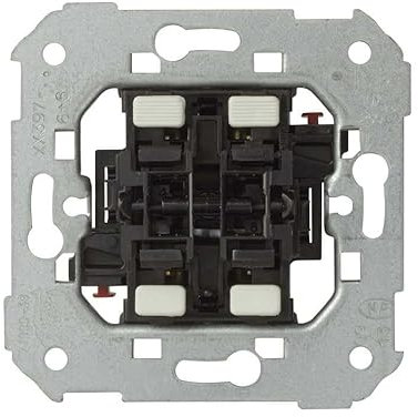 SIMON - Mecanismo Conmutador e Interruptor Doble, Serie 75, Compatible con Tapas de las Series Simon 75, 31, 82 y 88, Apto para Interiores (IP20), Fácil de Instalar, 10AX 250V