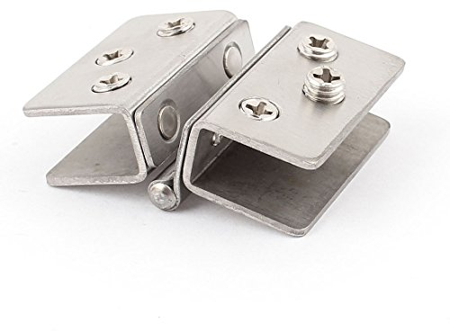 Sourcingmap Shower Door Metal Glass-to-Glass Clamp Clip Hinge for 8mm - 10mm Glass
