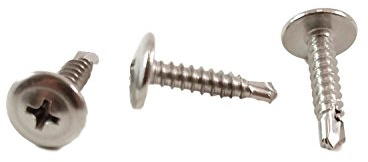 410 Stainless #8 x 3/4 Wafer Head Philips Self Drilling Sheet Metal Tek Screws, (1/2 to 1-5/8 Length in Listing), 100 Pieces, Modified Truss Head Self Driller (#8 x 3/4 inch)