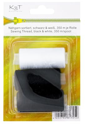 TSI 81725 Nähgarn, Polyester, schwarz/weiß, 7 x 3 x 3 cm