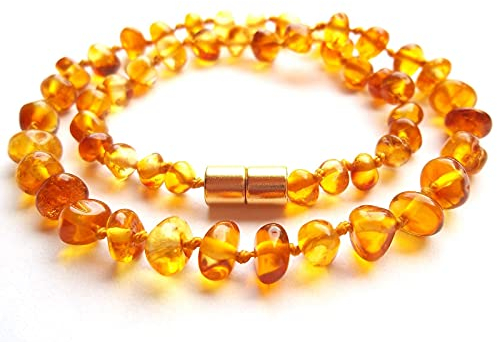 Amberta® Naturbernstein Halskette aus echtem baltischen Bernstein (35 cm)