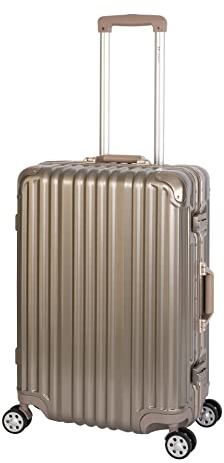 Travelhouse Koffer London 65 cm – Aluminium-Rahmen, Polykarbonat Hartschale, 67L Volumen, 4X Silent Move Doppelrollen, 360° Drehung, 2X TSA Zahlenschloss