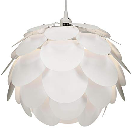 kwmobile DIY Puzzle Lampe Blüten Design - Lampenschirm Deckenlampe Pendelleuchte Hängelampe Stehleuchte - Puzzlelampe Schirm Deckenleuchte in Weiß