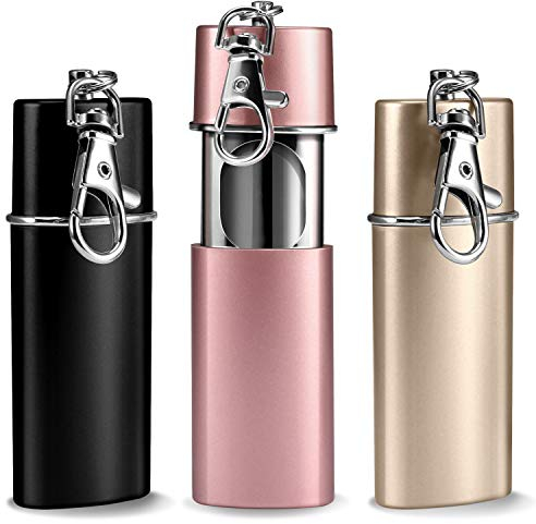3 x Zigaretten Taschenascher Taschenaschenbecher geruchsdicht | Reise-Aschenbecher - Yosemy Aschenbecher für unterwegs - Aschenbecher to go (Schwarz + Pink + Champagner Gold)