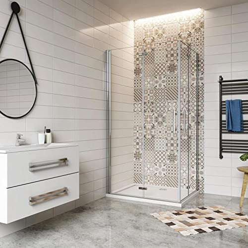 Mampara de ducha Angular Apertura de Puerta Plegable 6mm Antical 90x85x195cm