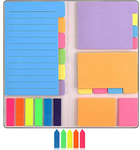ZOCONE Scrivibile Note Adesive, 535 Fogli Note Appiccicose Autoadesive Note Adesive Blocchetti Memo Adesivi Colorate Foglietti di Note Adesive, Portabile, Adatto per Scuola ed Ufficio