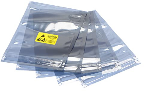 sourcing map Bolsas antiestáticas, 50 unidades de 4 x 6 pulgadas (10 x 15 cm) resellables con etiquetas para disco duro HDD SSD