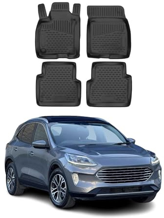 OMAC Gummimatten Fußmatten kompatibel mit Ford Kuga 2019-2025 TPE Automatten Schwarz 4X