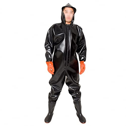 MAOTN wasserdichte ganzkörperkleidung aus verdicktem Gummi für Herren, verschleißfeste Einteilige Wathose zum Angeln, atmungsaktiver, weicher regenoverall für teiche,Style3,44