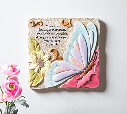 Evergreen Beautiful Memories Garden Memorial Stone | Outdoor Safe | 10-Inch | Remembrance Gift Statuary | Décor for Homes, Lawn and Garden