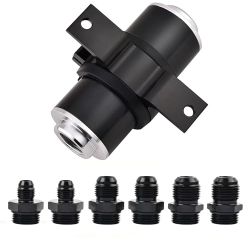EVIL ENERGY Inline Fuel Filter 100 Micron with 6AN 8AN 10AN Adapter&Bracket Clamp 50MM Universal