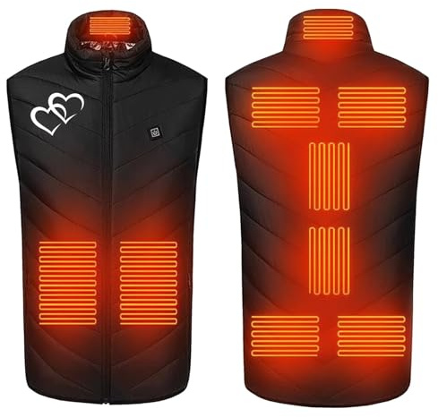 Yolimok Gilet Chauffant Homme,Veste Chaud LéGer Doudoune Sans Manche,Gilet éLectrique Usb Avec 9 Feuilles De Fhaleur,Gilet Chauffant Lavable Pour Le Travail En ExtéRieur,Tenue Ski,Moto,Peches De Nuit