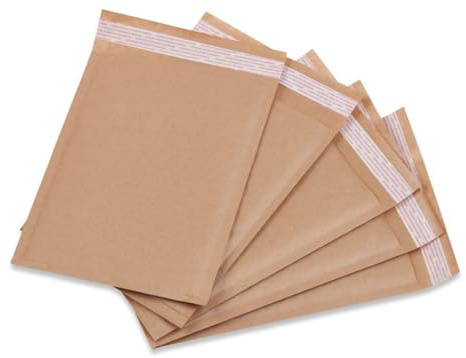 Paper Mailing Pouch Mailer Envelopes Bubble Pouches 100 Pack Peel and Seal Tough Lightweight Padded (120x165mm)