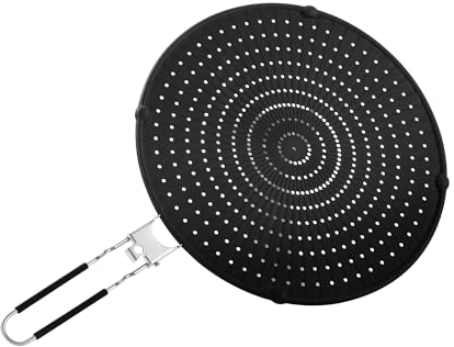 Paraspruzzi in Silicone,32CM Silicone Paraschizzi Cucina Coperchio,Paraspruzzi Universale Pieghevole per Pentole, Silicone Alimentare, Adatto per Cucinare e Friggere