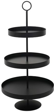 Grafelstein Etagere LENJA schwarz aus Metall modernes Design 3-stöckige Metalletagere