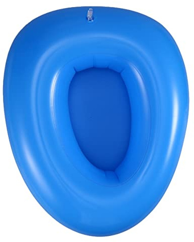 DEARMAMY Cuscino Padella Gonfiabile per Wc da Riposo, Portatile Lavabile in PVC, con Gonfiatore e Maniglia, per Anziani Costretti a Riposo