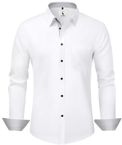 Chemise Homme Manches Longues Ensemble Été Chemise Masculine Vetement Traditionnelle Chemisette Slim Fit Affaires Casual Chemise Thee Shirts Urban Classic Chemises boutonnée Blanche 3XL